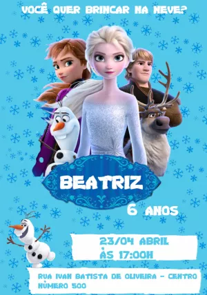 Convite De AniversÃ¡rio GrÃ¡tis Para Baixar Frozen