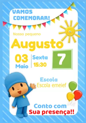 Invitación de cumpleaños de Pocoyo