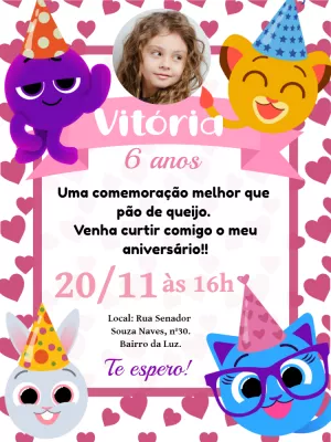 CapCut_convite de aniversário bolofofos menina