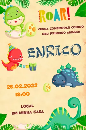 Dinosaur birthday invitation