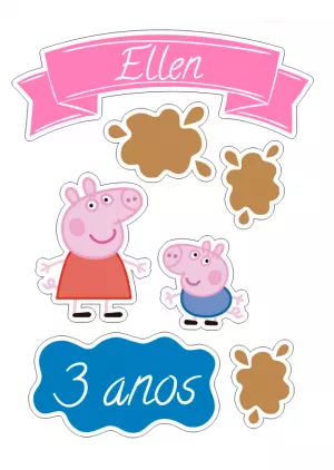 Tags Personalizadas do Kit Festa Peppa Pig Para Imprimir