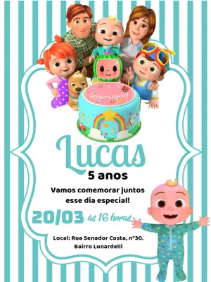 ▷ Invitación Digital Fiesta de Cumpleaños Cocomelon, GRATIS