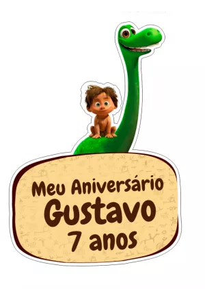 Topo de Bolo Dinossauro Personalizado para imprimir