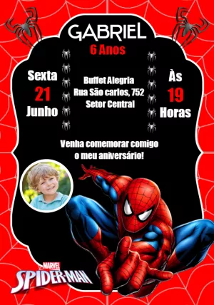 Convite Virtual Homem Aranha