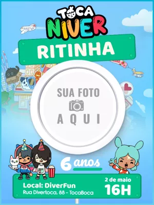 Convite Toca Life world animals menino e menina - Edite grátis com