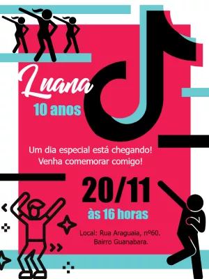 Convite Digital Whatsapp Aniversário Tik Tok