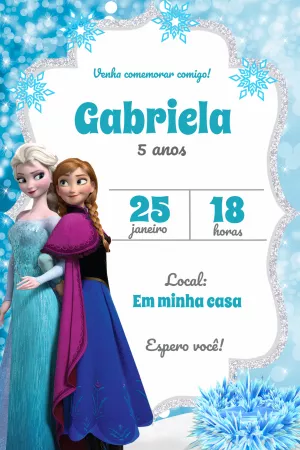 Convite Aniversário Frozen - Edite grátis com nosso editor online