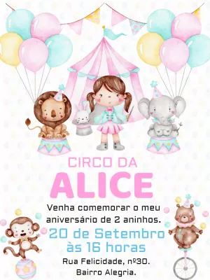 Circus birthday invitation