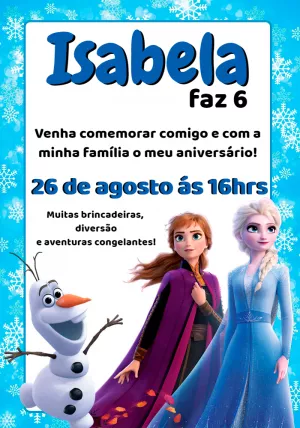 15 Convites de aniversário Frozen 2 para editar grátis (WhatsApp e Imprimir)