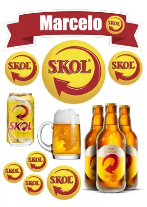 Topo de bolo Skol