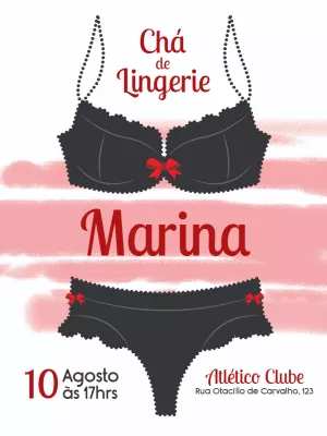 Convite de chá de lingerie - Edite grátis com nosso editor online