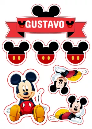 Topo de Bolo Mickey Mouse Baby - Edite grátis com nosso editor online