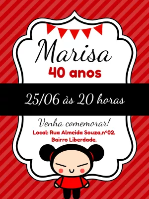 Invitación de cumpleaños de Pucca