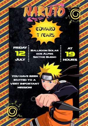 Make Online Invitation Naruto Digital Invitation