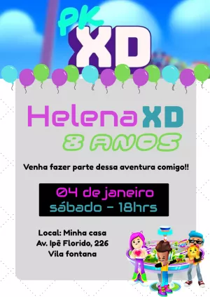 Convite de aniversário infantil roblox - Edite grátis com nosso editor  online