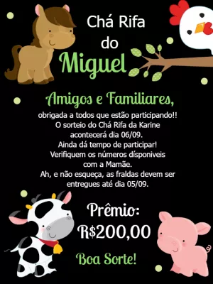 Fazendinha raffle tea reminder