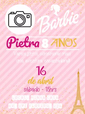 Fazer convite online convite digital Barbie em Paris