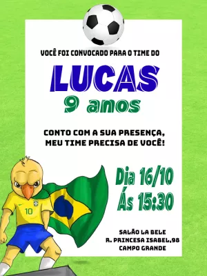 Canarinho Pistola birthday invitation