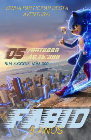 Sonic birthday invitation