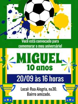 Fazer convite online convite digital Convite de aniversario para assistir  jogo copa do mundo