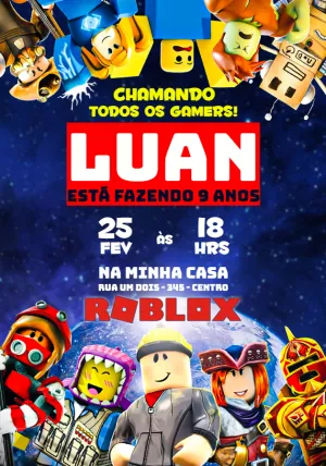 Convite Aniversário Roblox