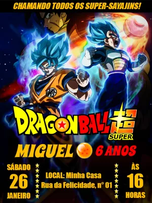 Convite Animado Aniversário Dragon Ball Super - 1 foto