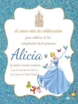 Aprender acerca 99+ imagen como hacer invitaciones para cumpleaños de princesa cenicienta