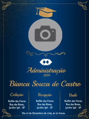 Administration graduation invitation with photo