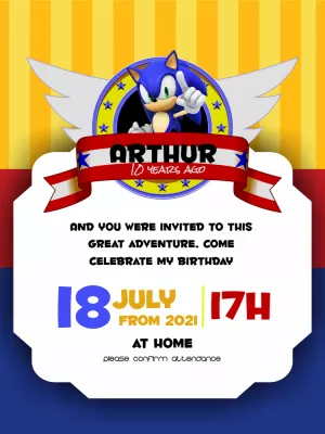 Online Invitation Birthday sonic the hedgehog