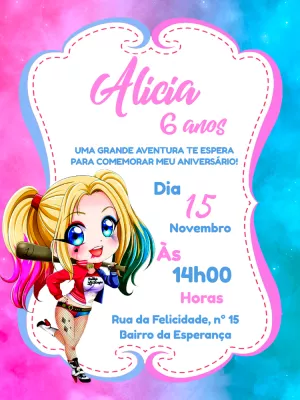 Convite aniversário Alerquina