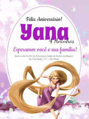 Tangled Rapunzel Birthday Invitation