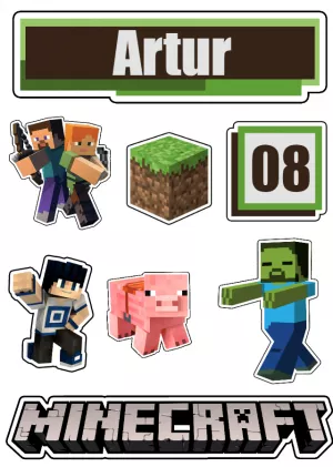 Topo de bolo Minecraft