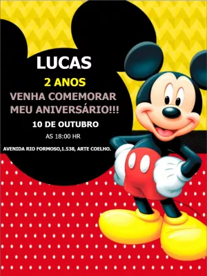 CONVITE INFANTIL MICKEY CONSTRUTOR- ARTE VIRTUAL