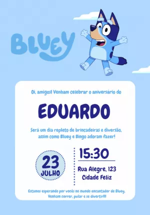 Invitacion de cumpleaños Bluey