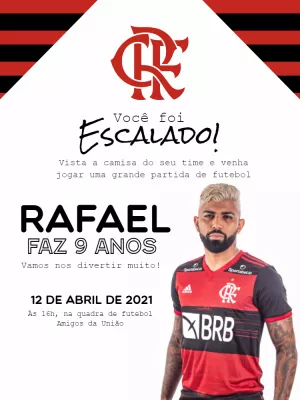 Convite Aniversário do Flamengo - Edite grátis com nosso editor online