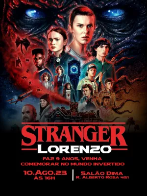 Convite aniversário Stranger Things