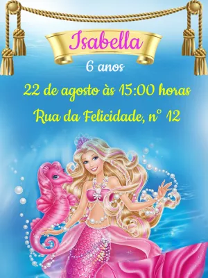 Convite virtual barbie o filme Edite Online