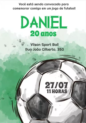 Invitación cumpleaños Fútbol - Pelota