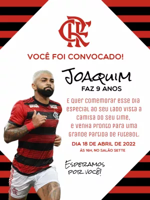 Criar convite de aniversário - Convite Flamengo