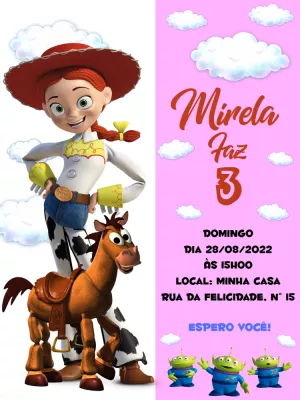 Convite aniversário Toy Story Jessie