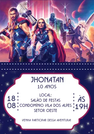 Criar convite de Super Thor Vermelho online grátis