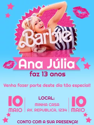 Convite Aniversário Barbie Princesa em 2023  Aniversário da barbie, Convite,  Barbie princesa