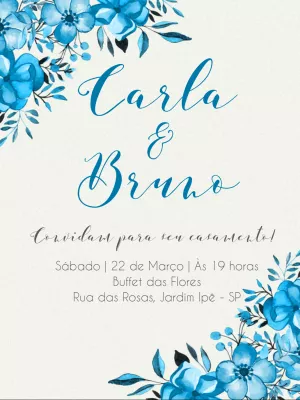 Convite de casamento floral rosas Edite Online