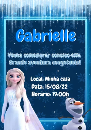 Convite aniversário Frozen - Edite grátis com nosso editor online