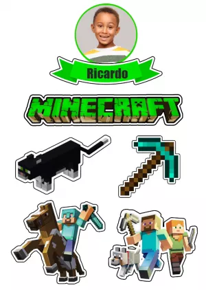 Topo De Bolo Topper De Bolo Personalizado Minecraft