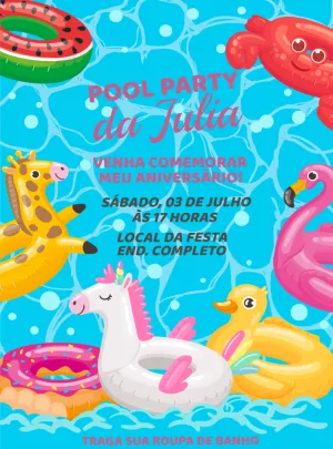 Pool Party Birthday Invitation - Pool Party