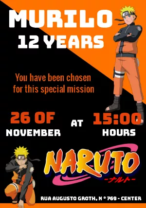 Make Online Invitation Naruto Digital Invitation