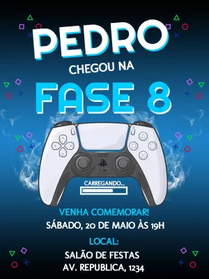 ▷ Convite Digital Festa do Minecraft Video Game, GRÁTIS