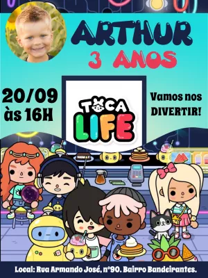 Convite Toca Life world animals menino e menina - Edite grátis com