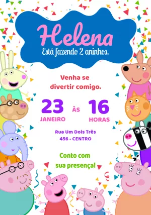 Invitación cumpleaños Peppa Pig #01